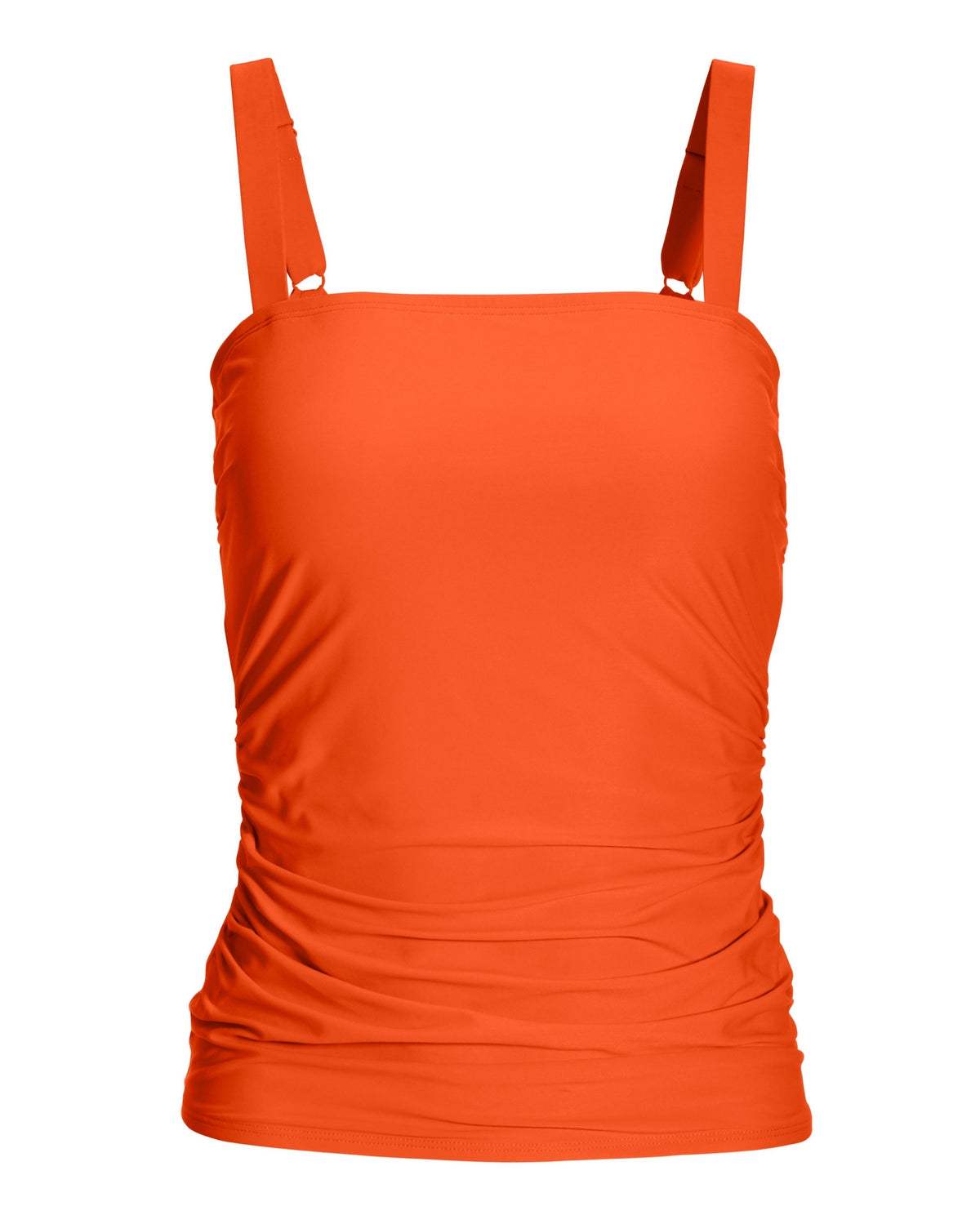 Swim Sense Square-Neck Tankini Top Hot Coral