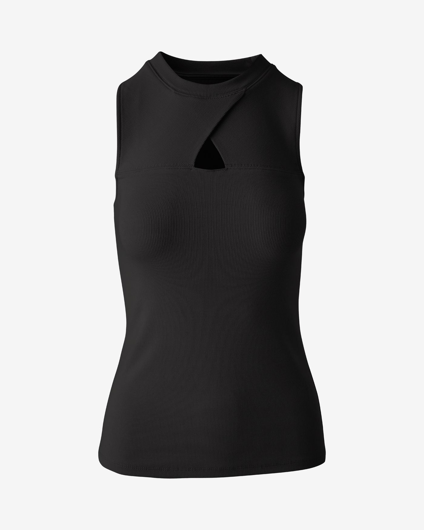 So Essential Cut Out Crew Neck Knit Top Black