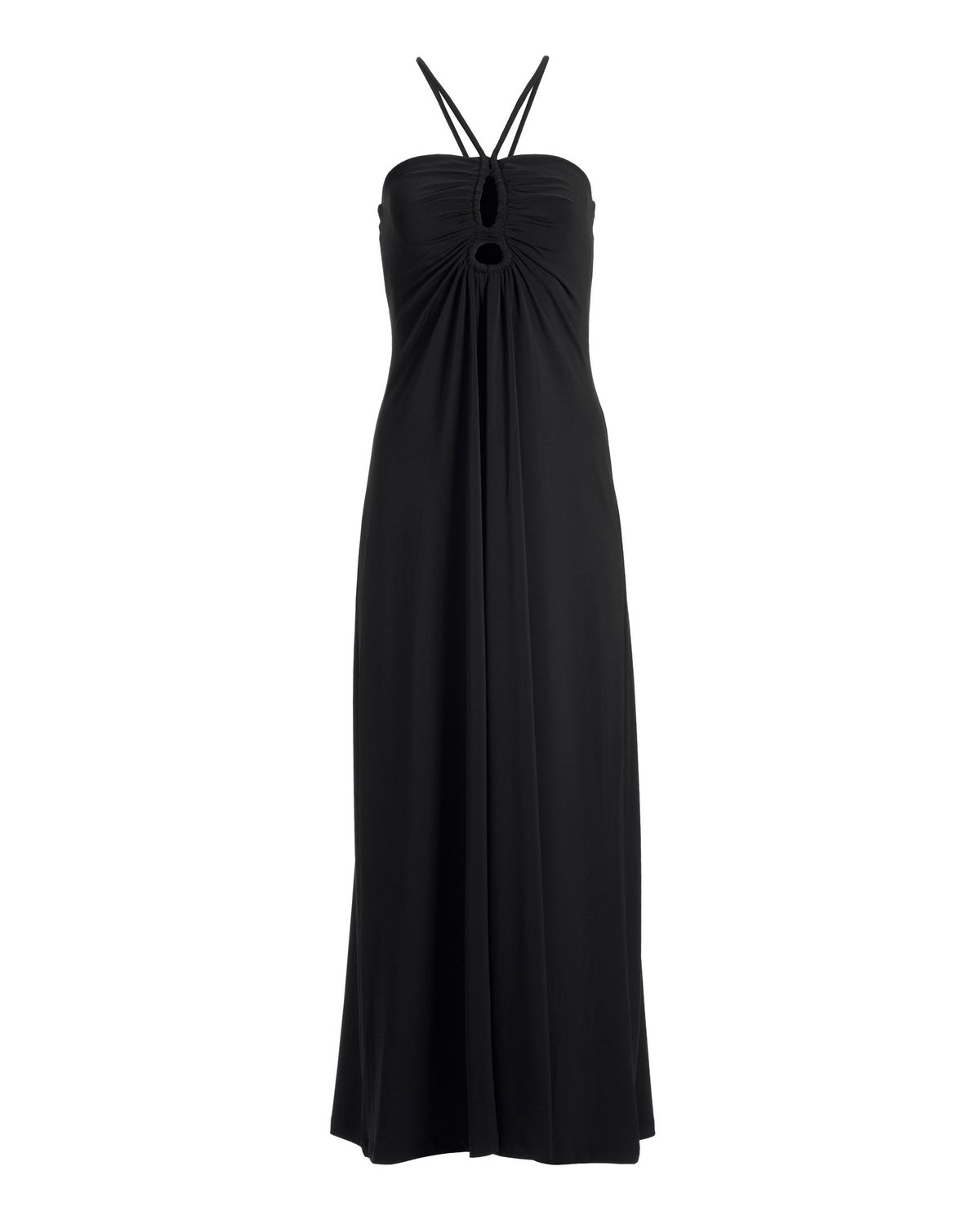 Keyhole Halter Maxi Dress Black