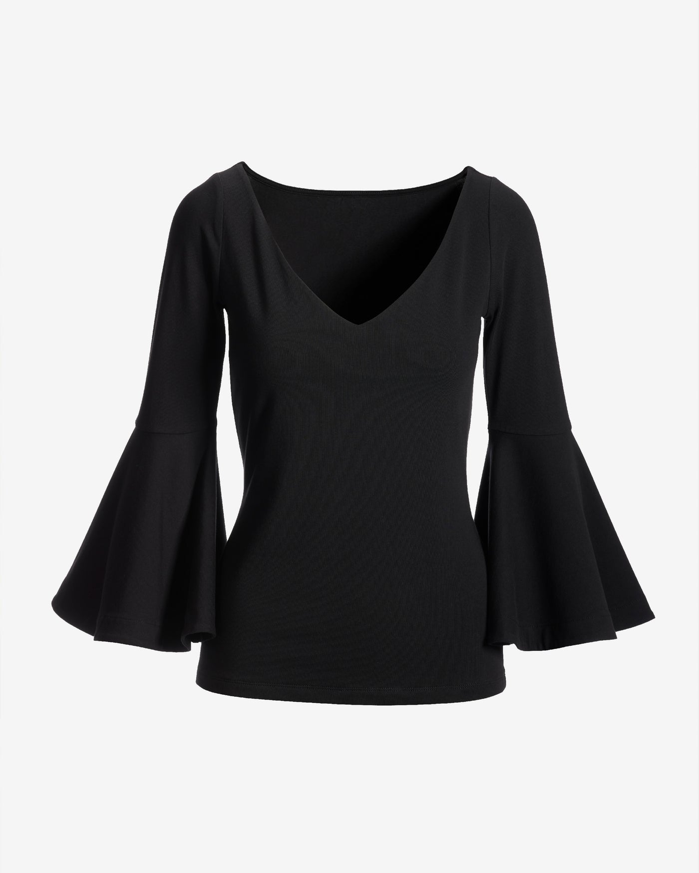 So Sexy Flare Sleeve V Neck Top Proper Black