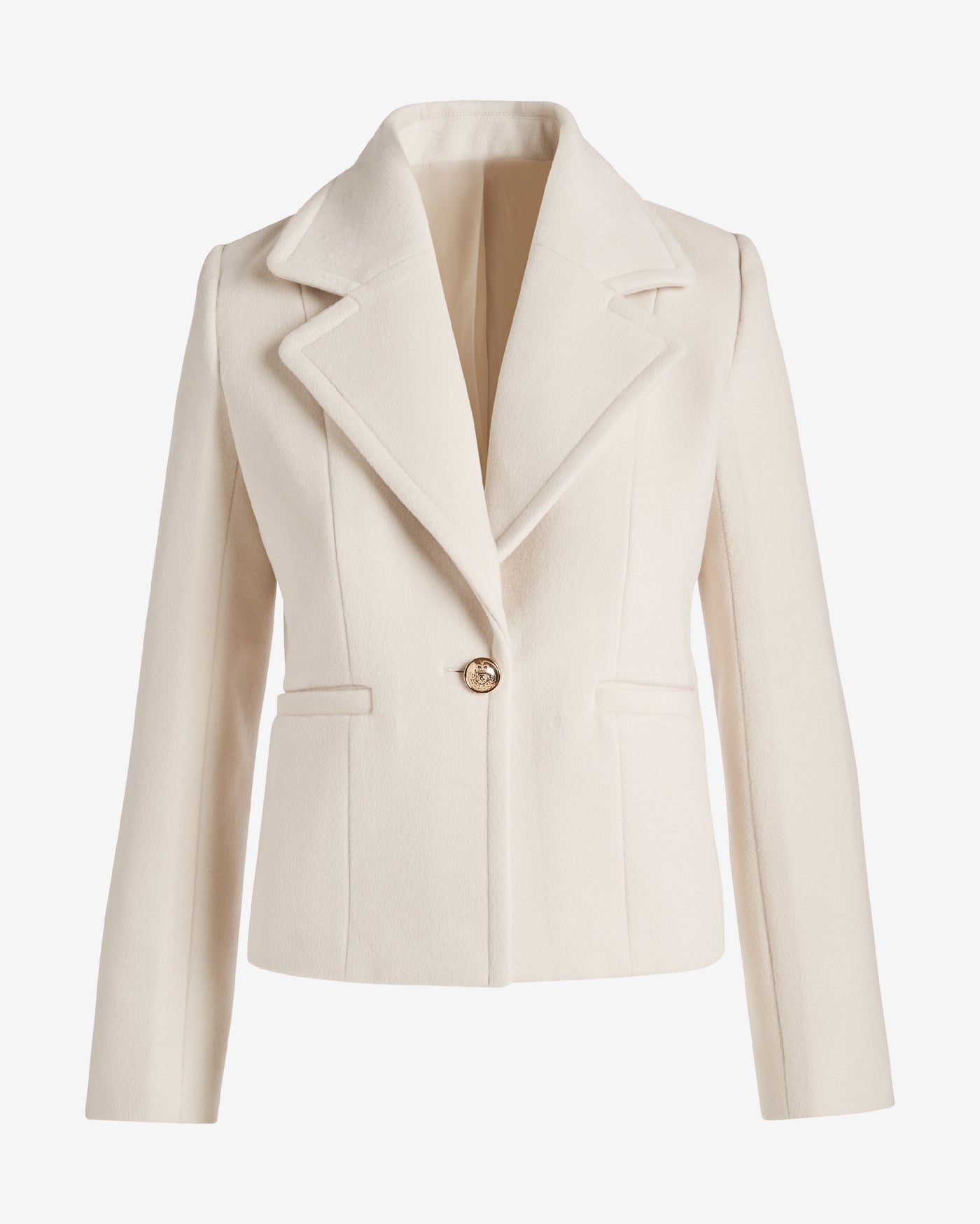 Faux Wool Cropped Jacket Sandshell