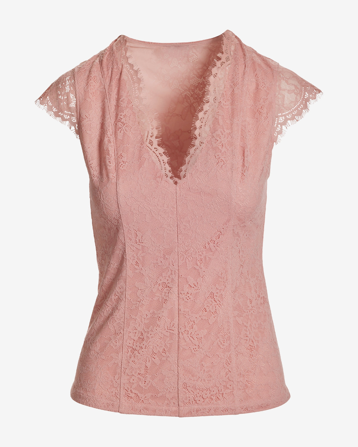 Delicate Lace V-Neck Tank Top Bridal Rose
