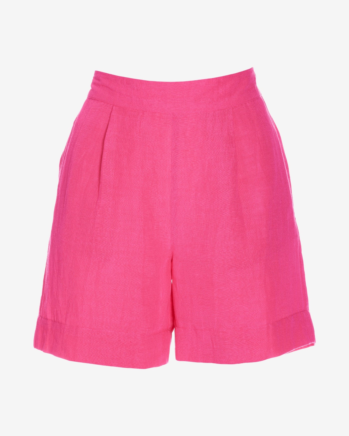 Effortless Pull-On Linen Short Shocking Pink