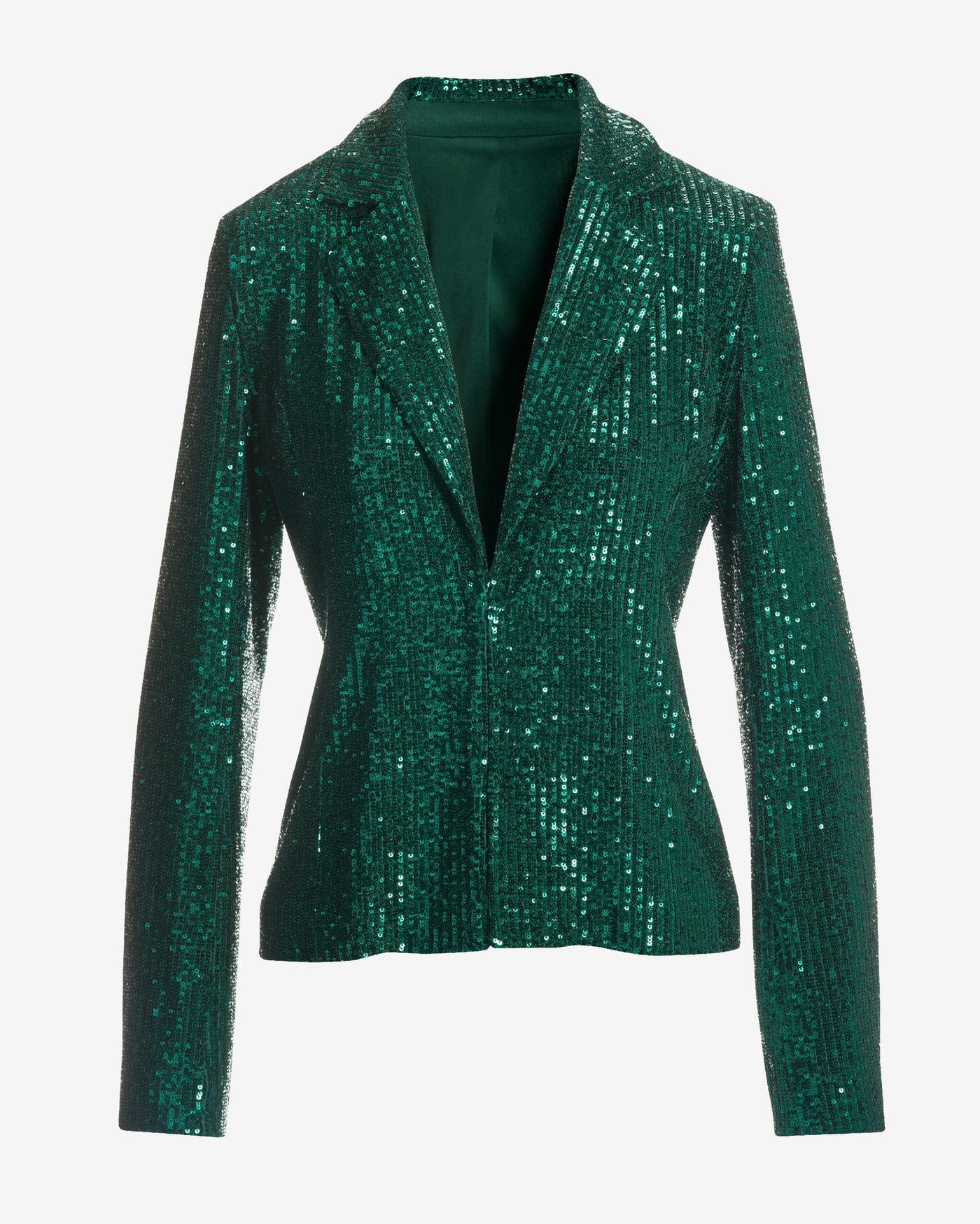 Effortless Sequin Drape Jacket Deep Emerald