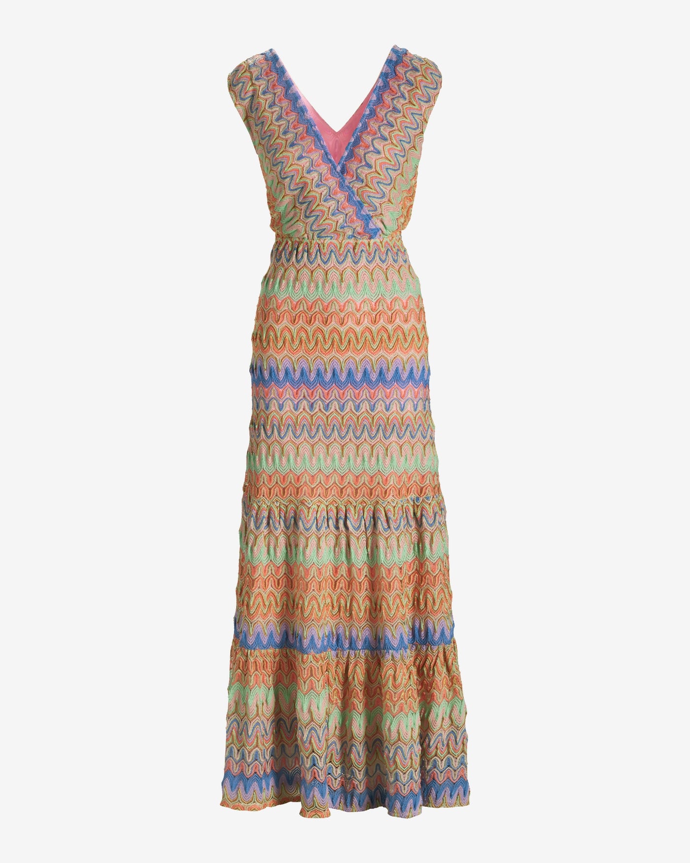 Multi Color Shimmer Surplice Maxi Dress Multi