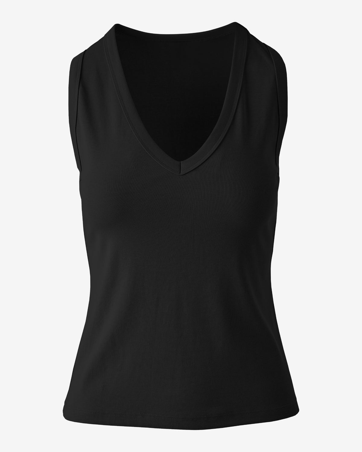 V Neck Cotton Tank Proper Black