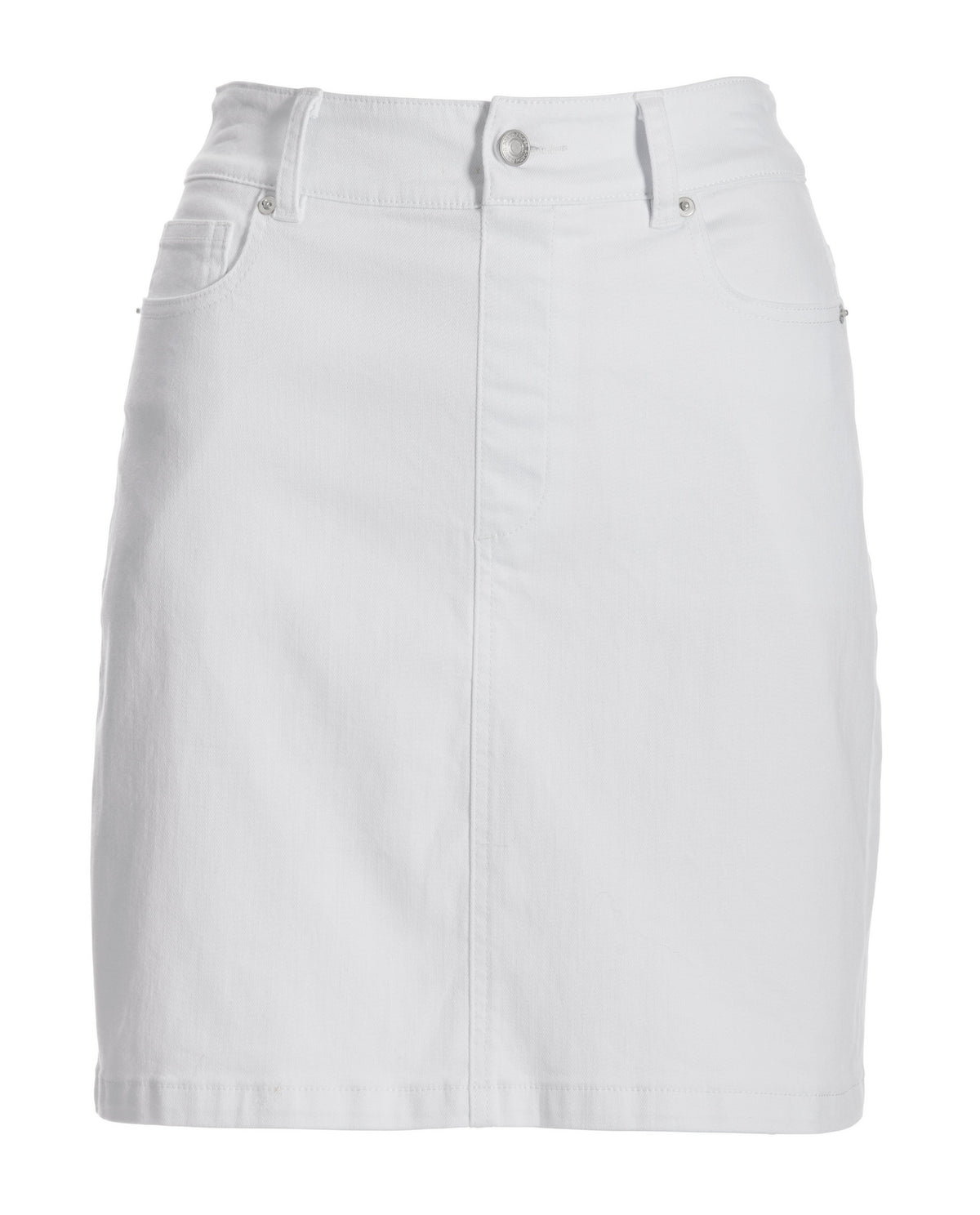 Proper Pull On Denim Skort White Denim