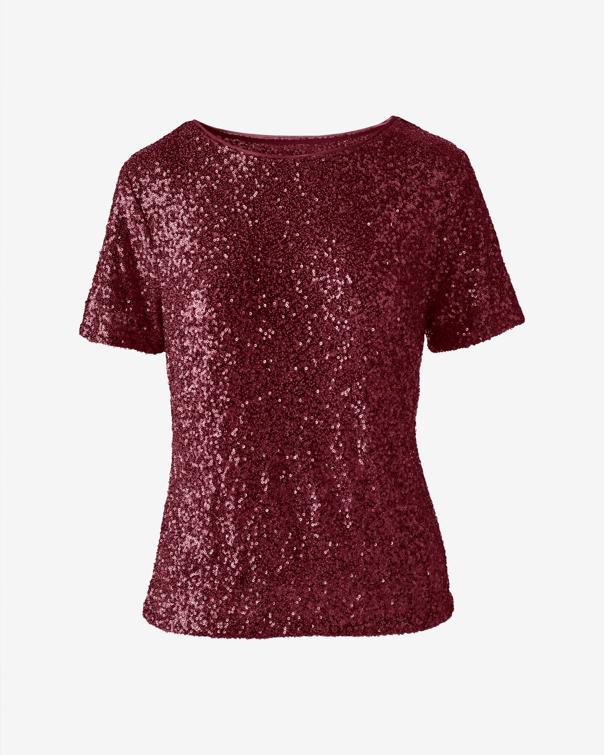 Short Sleeve Sequin Top Windsor Wine