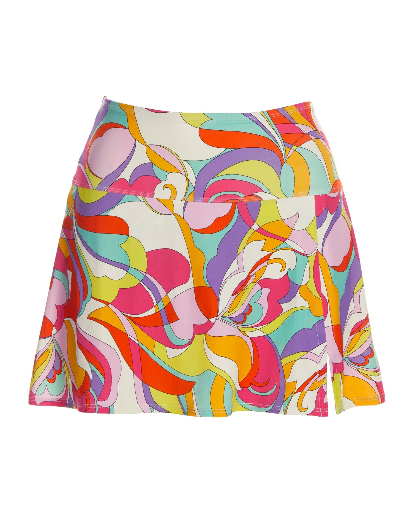 Swim Sense Sunset Waves Printed High-Waist Skirted Bottom Multi