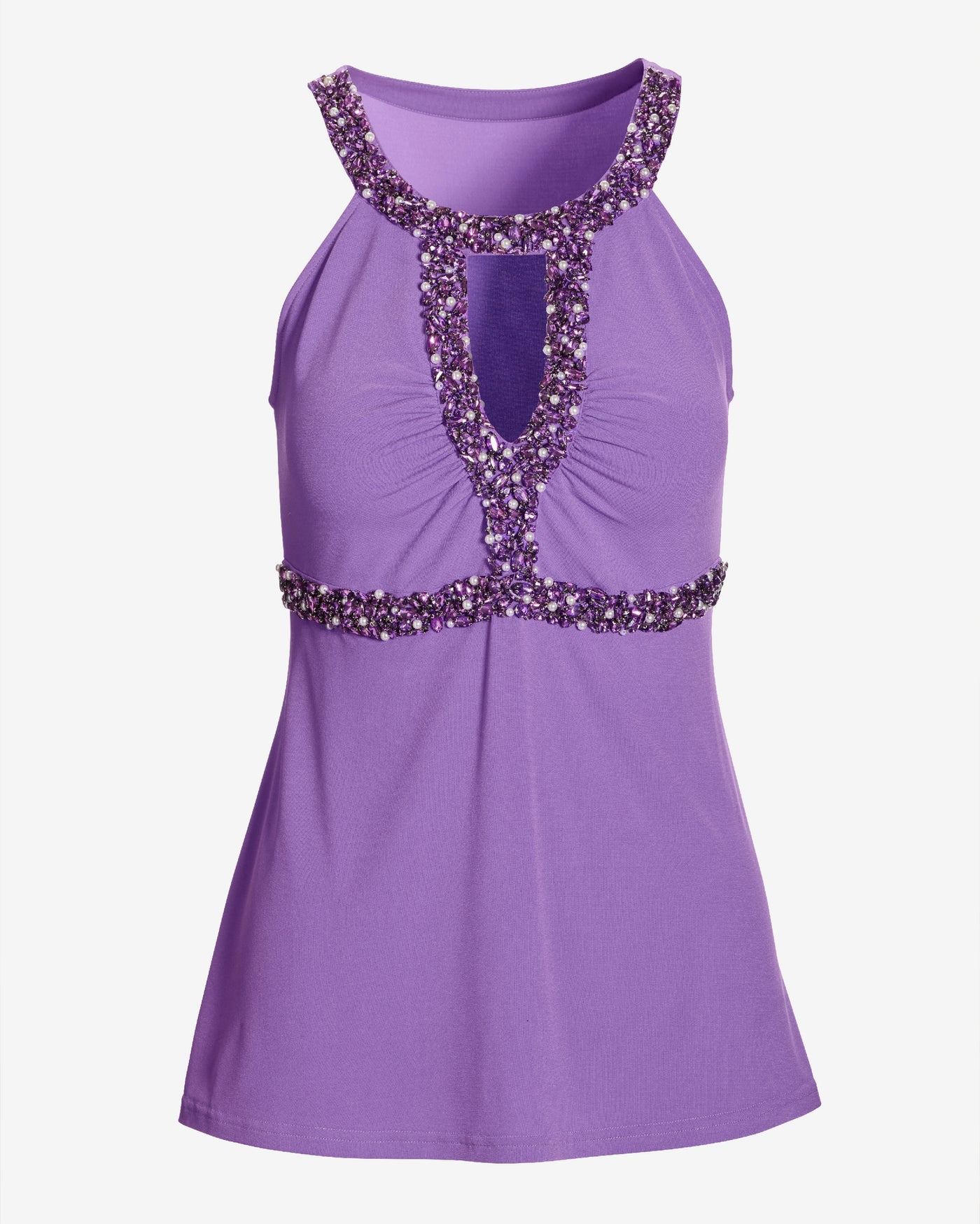 Gem Embellished Halter Top Amethyst Orchid