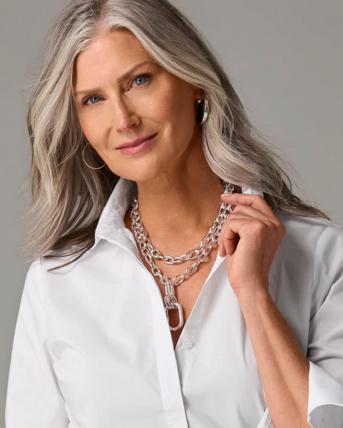 Chunky Chain Link Necklace Silver