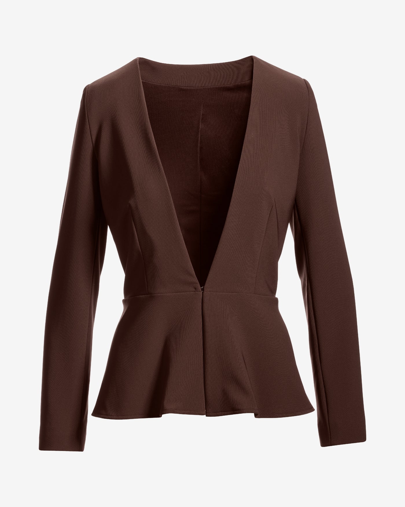 Beyond Travel Peplum Blazer Coffee Bean