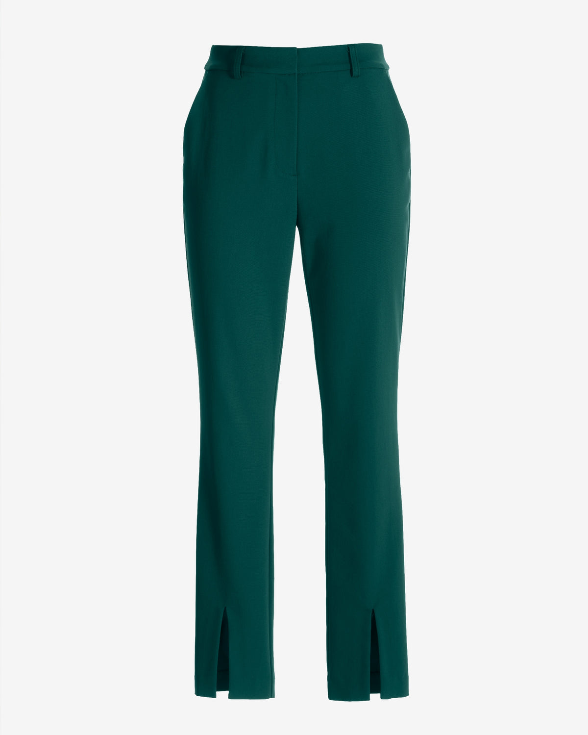 Newport Modern Slim Straight Leg Slit Front Trouser Pant Deep Emerald