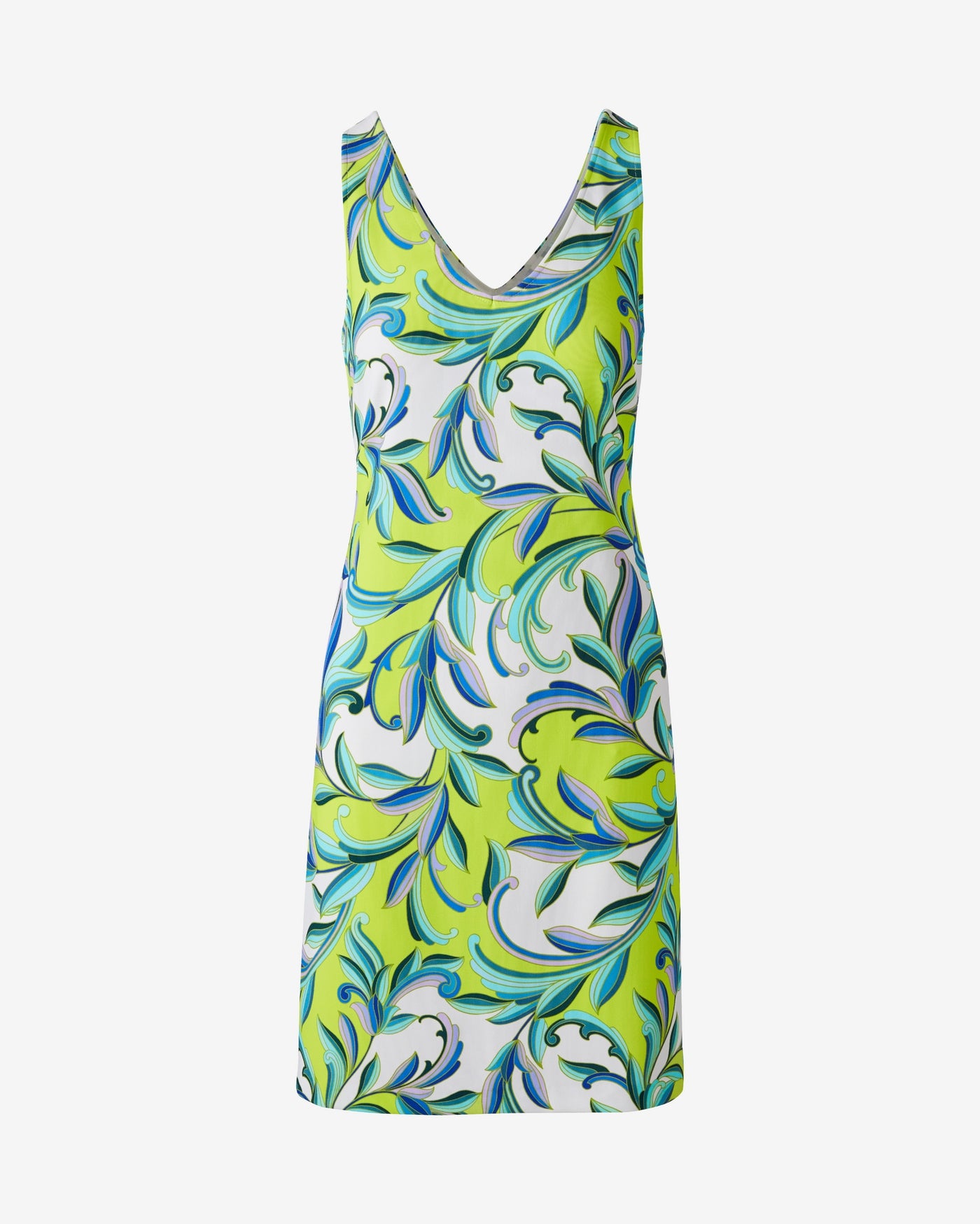 Beyond Travel Print V Neck Short Dress Wandering Vines