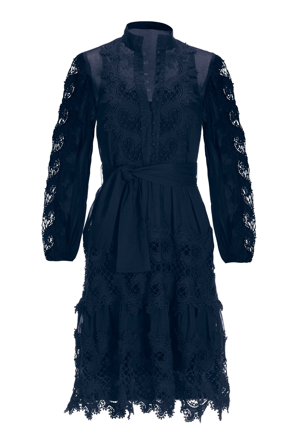 Long Sleeve Lace Dress Black Iris