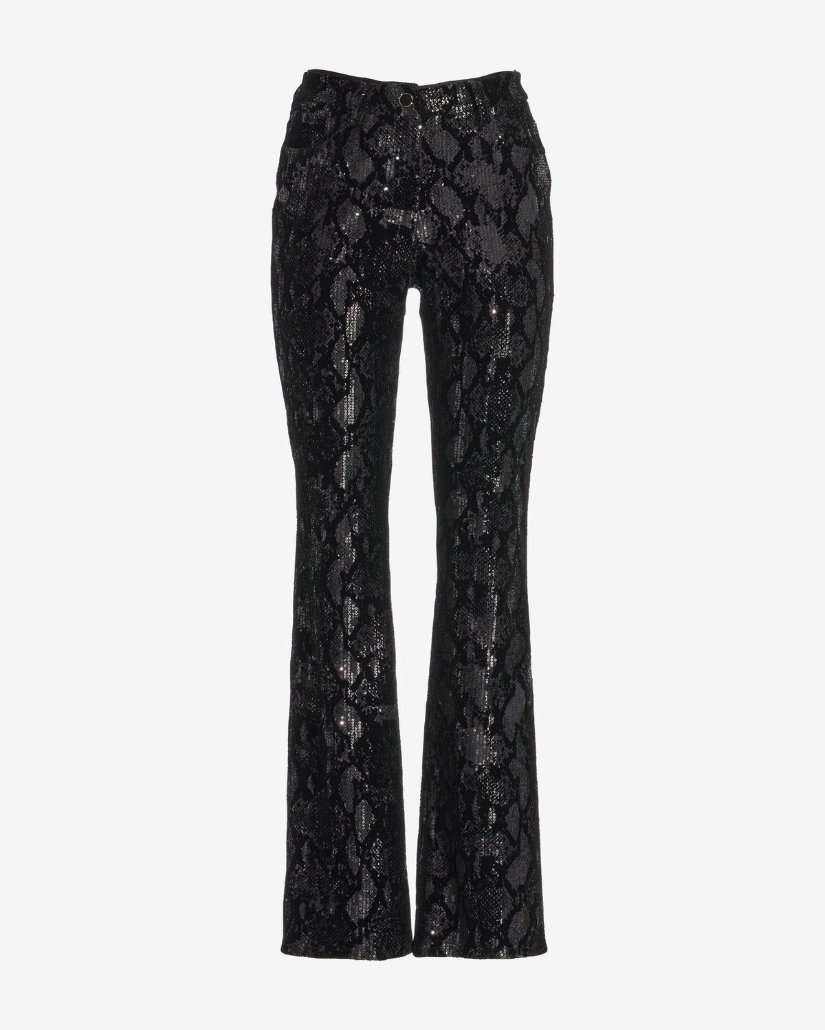 Velvet Sequin Bootcut Pant Black/Gunmetal