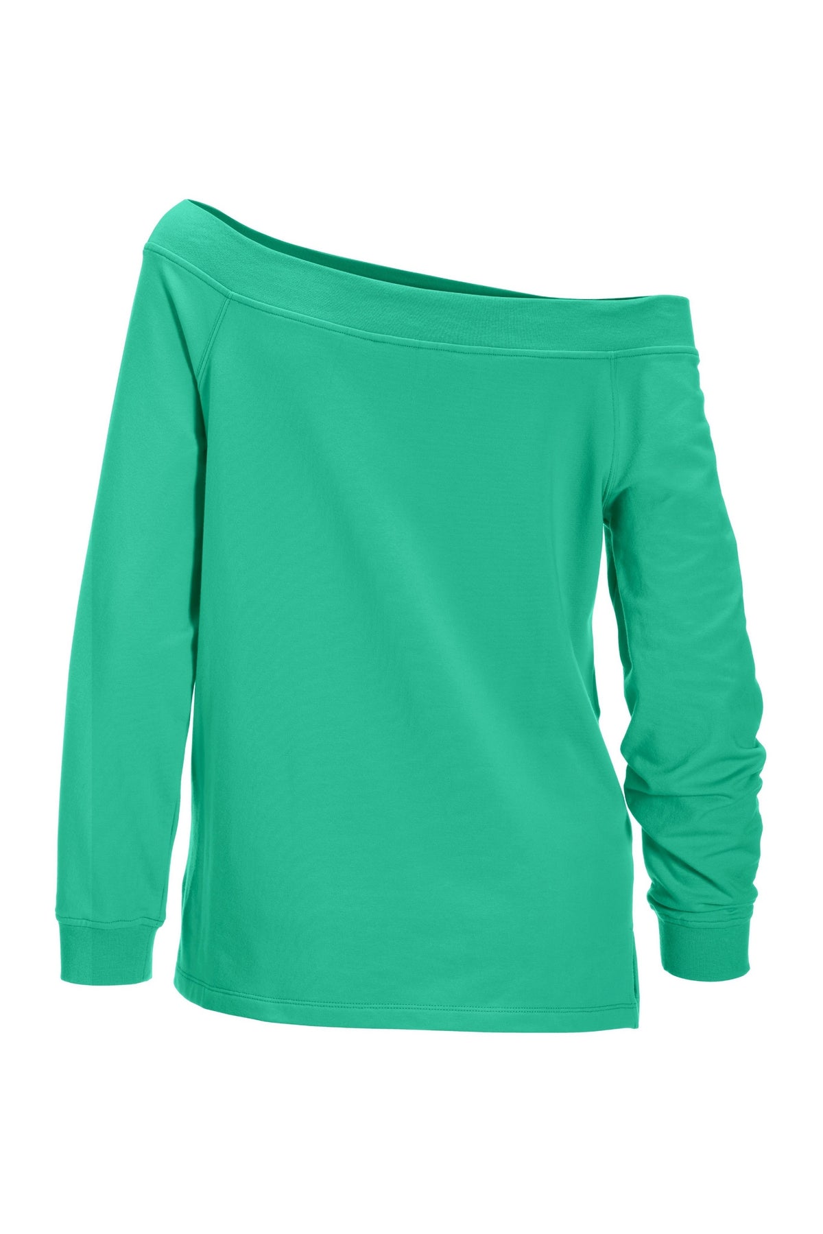 Wide Neck Pullover Sweatshirt Pool Blue