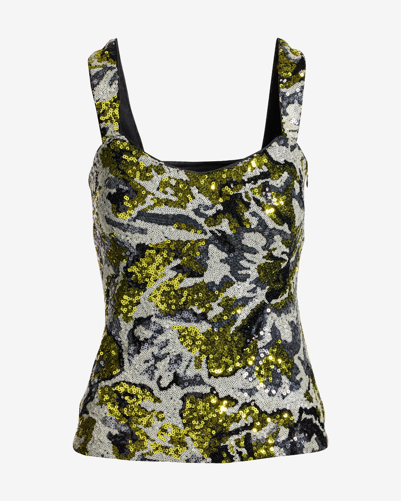 Sequin Sweetheart Tank Green Multi