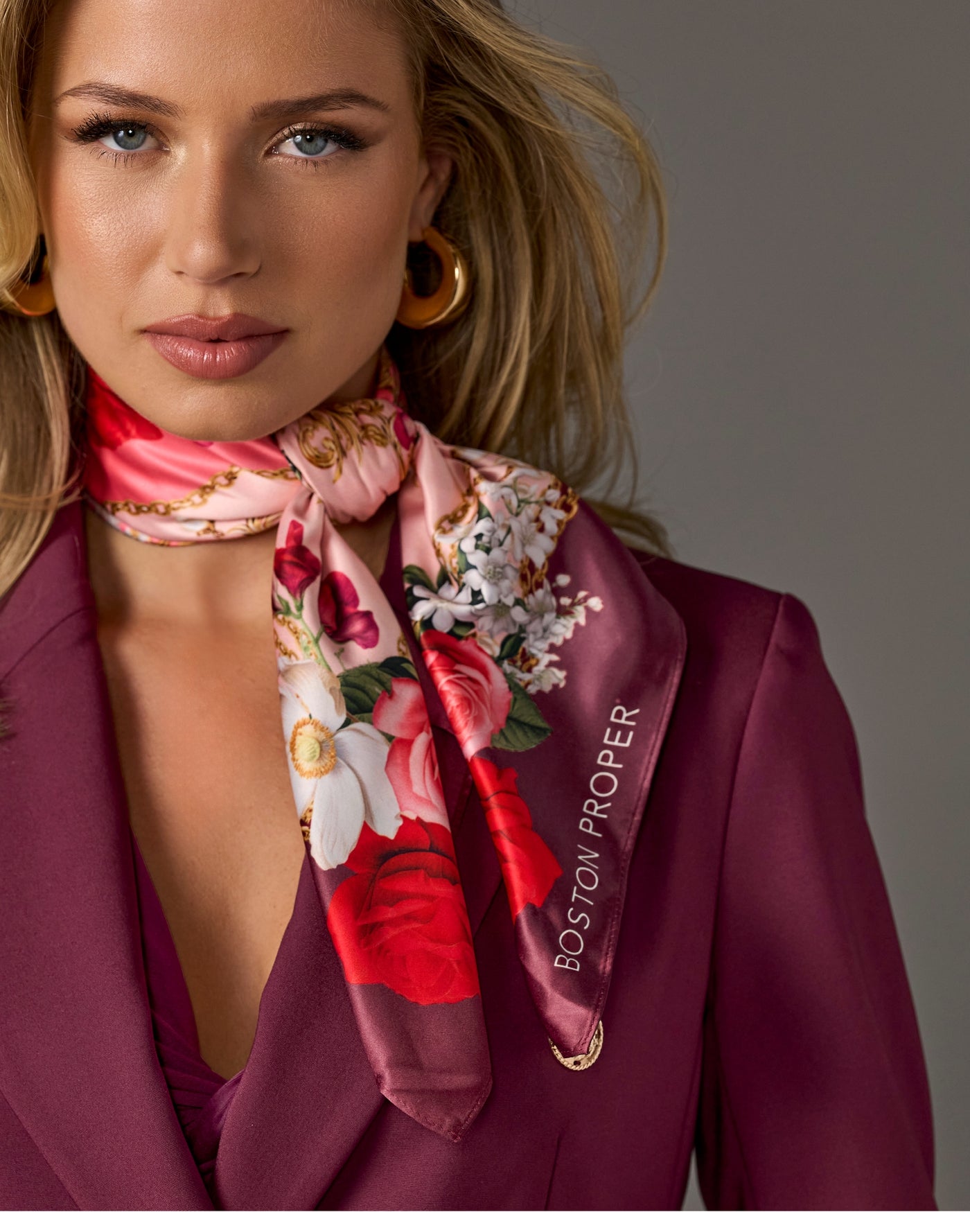 Boston Proper Printed Scarf Flowers of Hope