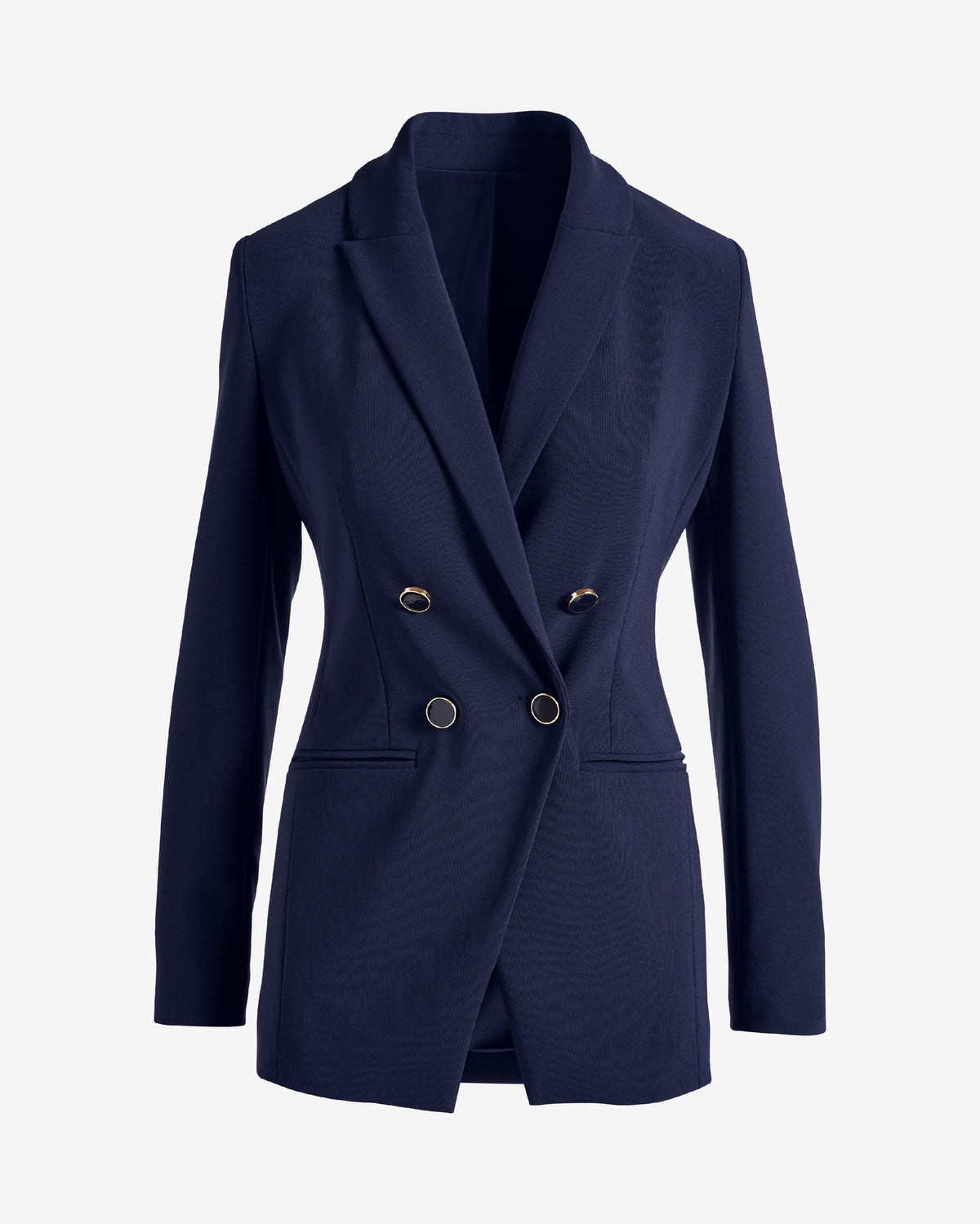Beyond Travel Double Breasted Boyfriend Blazer Maritime Navy