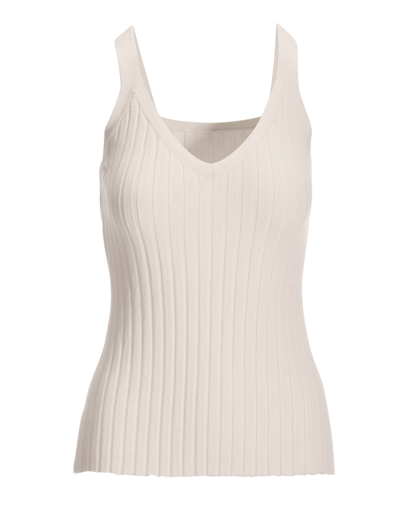 Wide Rib Sweater Tank Off White