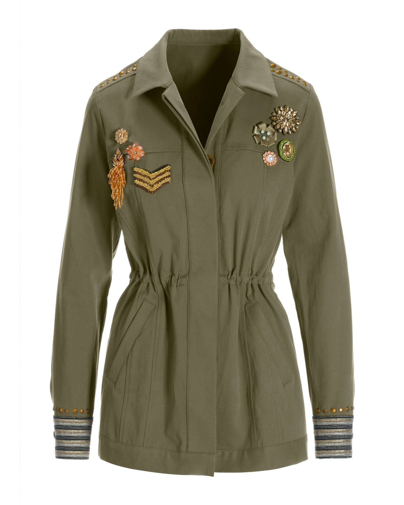 Embellished Utility Jacket Sage