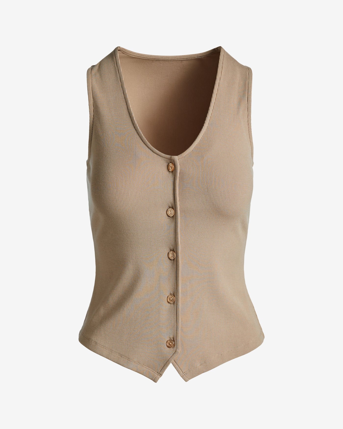 So Essential Button Up Rib Tank Sesame
