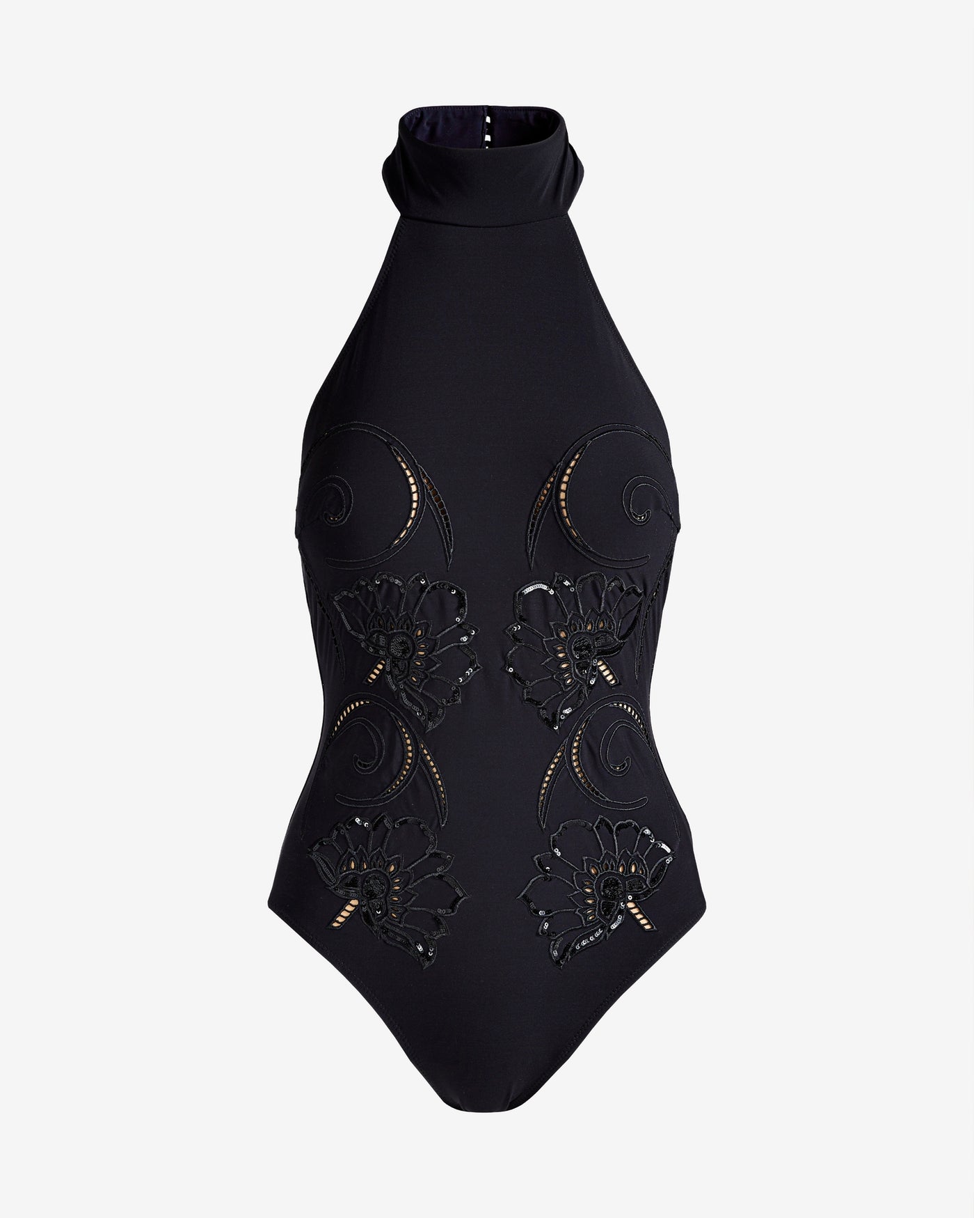 Gottex Mock Neck Embellished One Piece Black