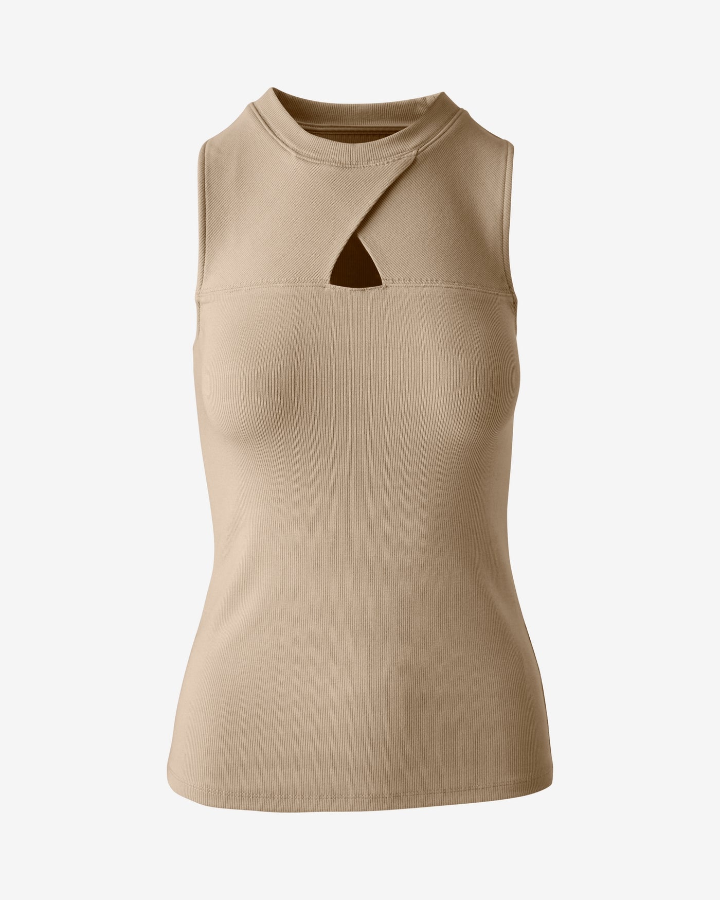 So Essential Cut Out Crew Neck Knit Top Sesame