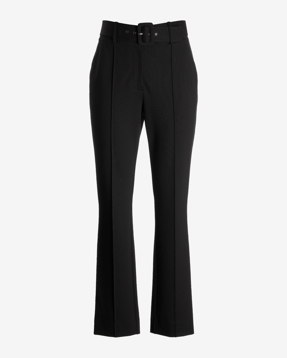 Newport Belted Ponte Straight Leg Pant Black