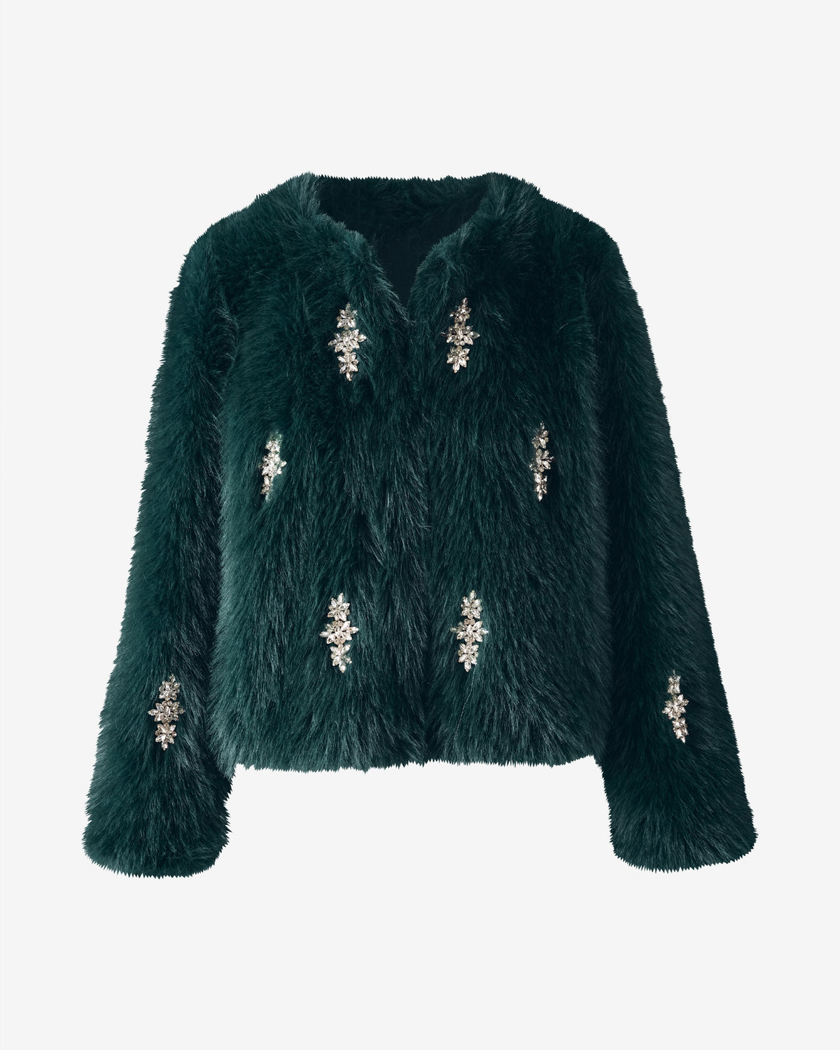 Crystal Embellished Faux Fur Chubby Hunt Club