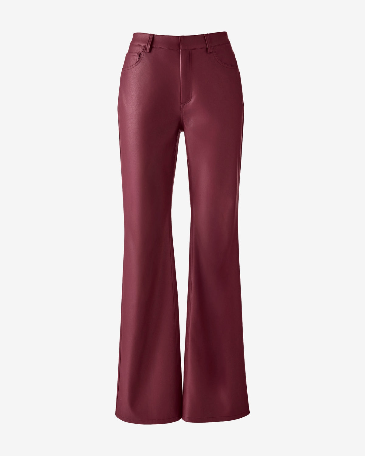 Monterey High Rise Faux Leather Trouser Mauve Wine