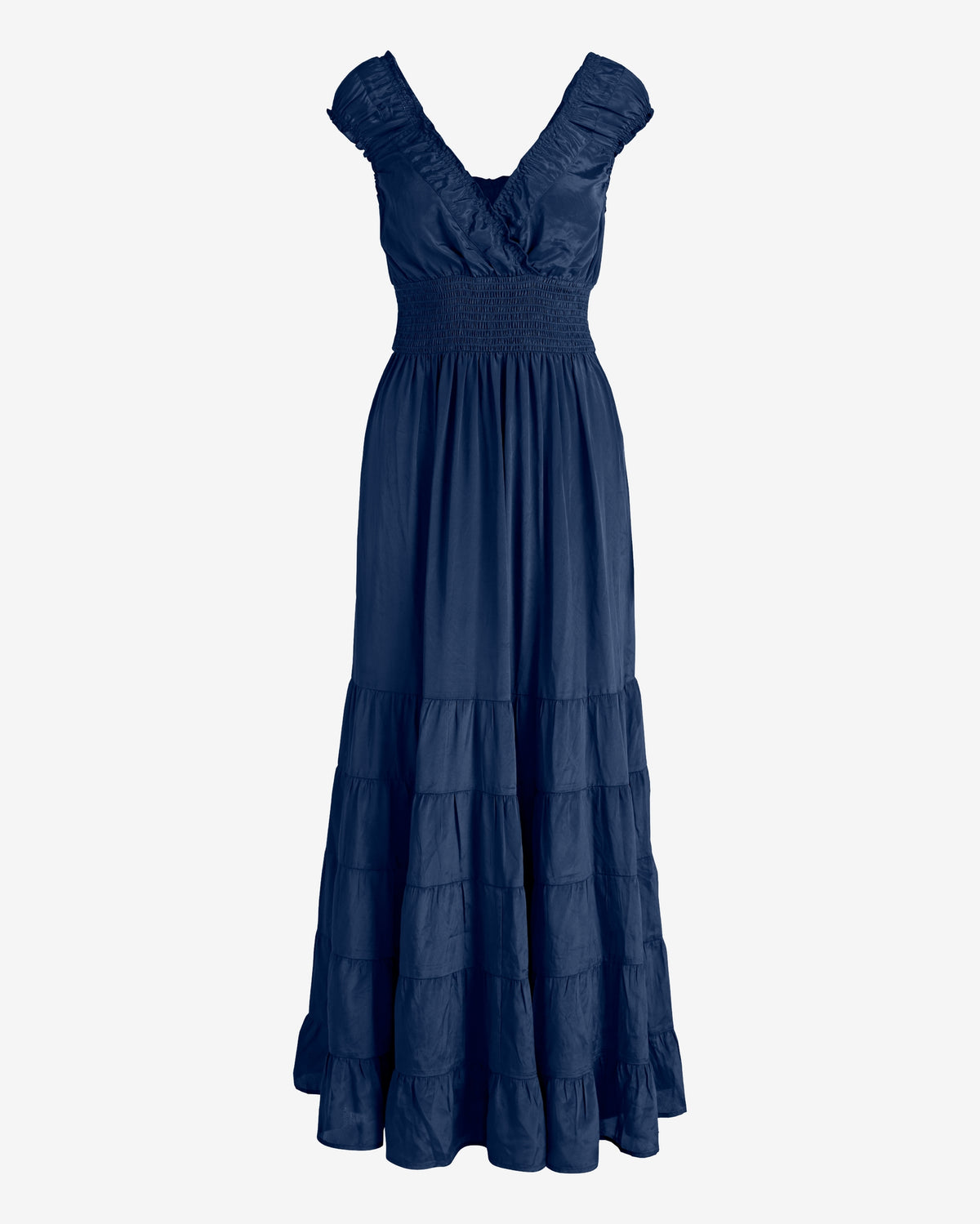 Woven Boho Tiered Dress Navy