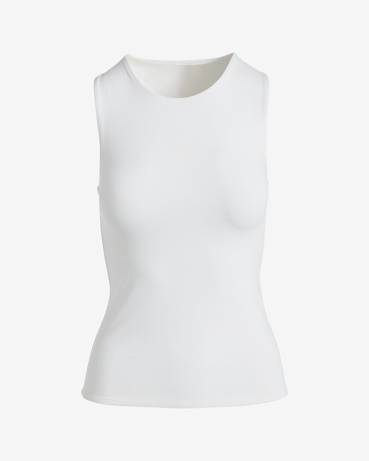 Contour High Neck Tank Top Pure White