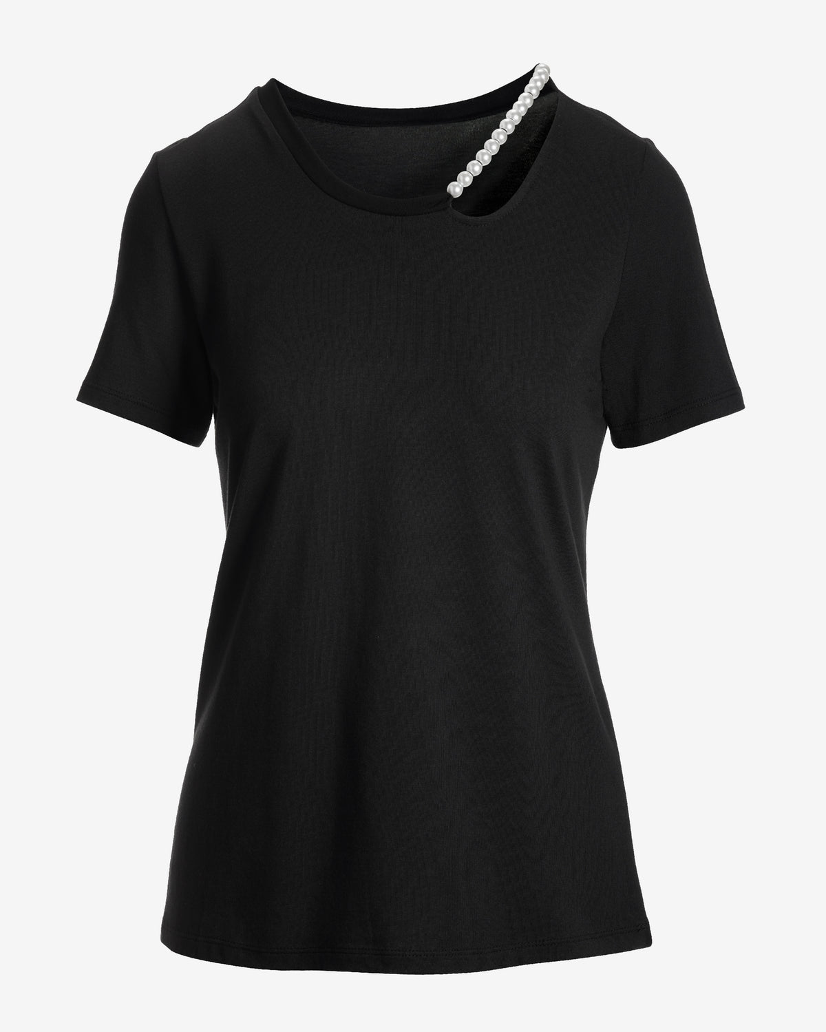 Pearl Cut Out T Shirt Proper Black