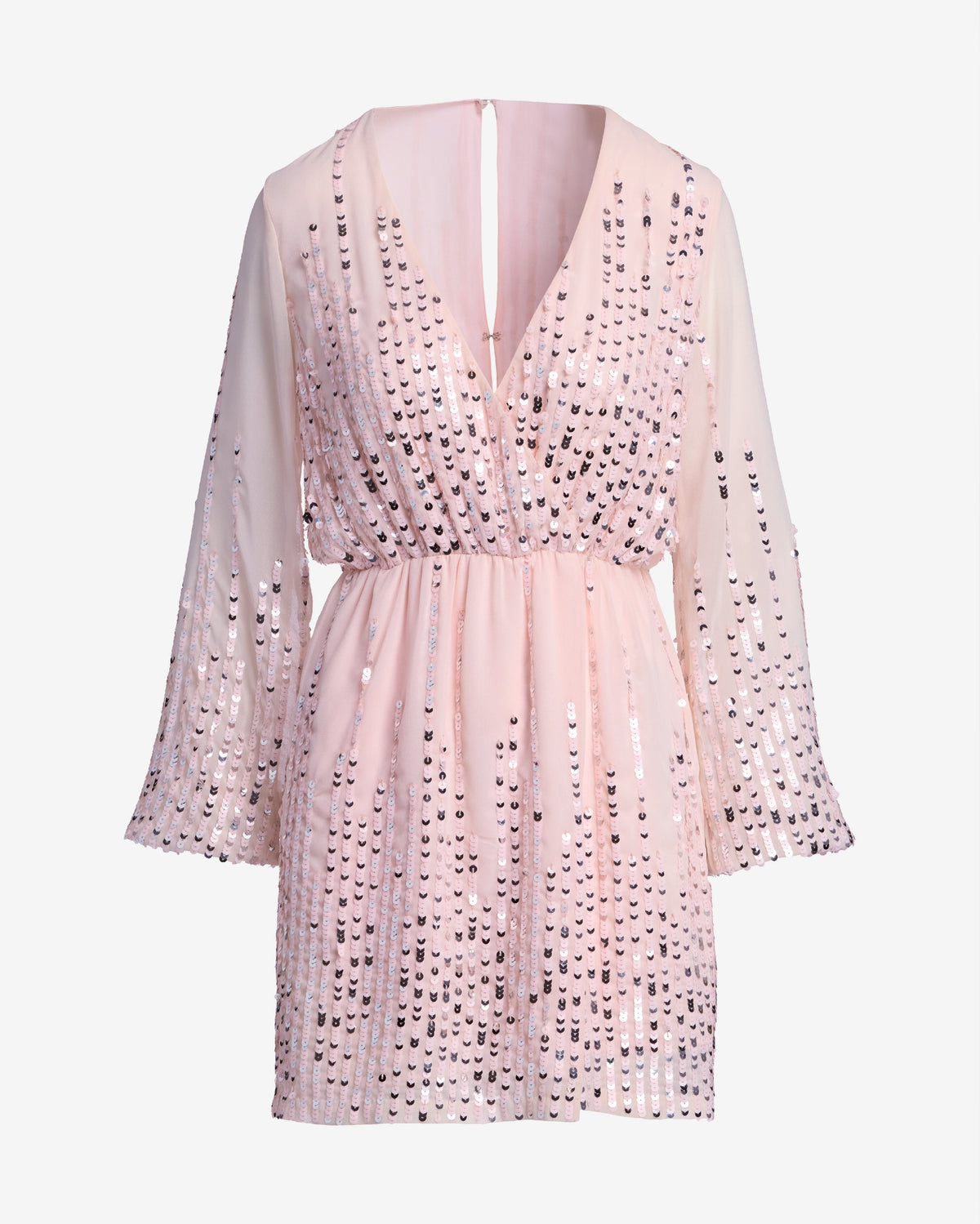 Shimmer Sequin Surplice Dress Blushing Pink