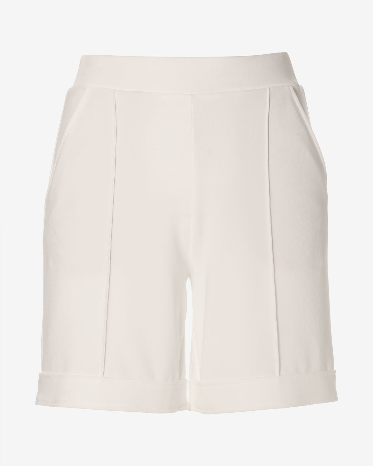 Beyond Travel 7 Inch Cuffed Trouser Shorts Ivory Coast