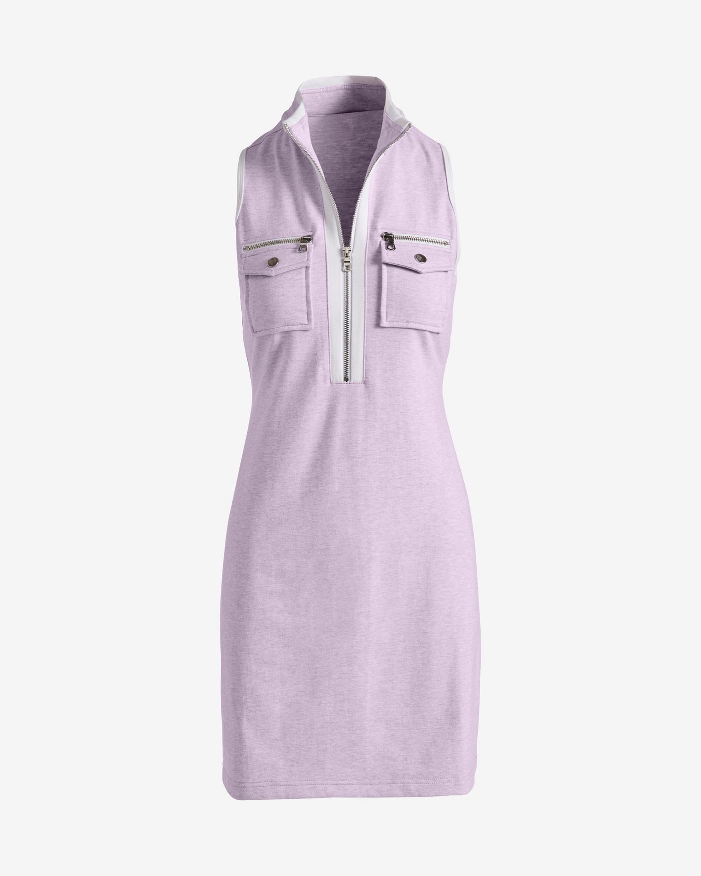 Sleeveless Chic Zip Dress Purple Heather