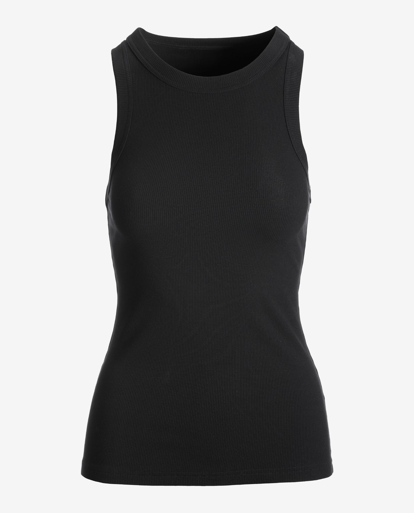 So Essential Ribbed High Neck Top Proper Black