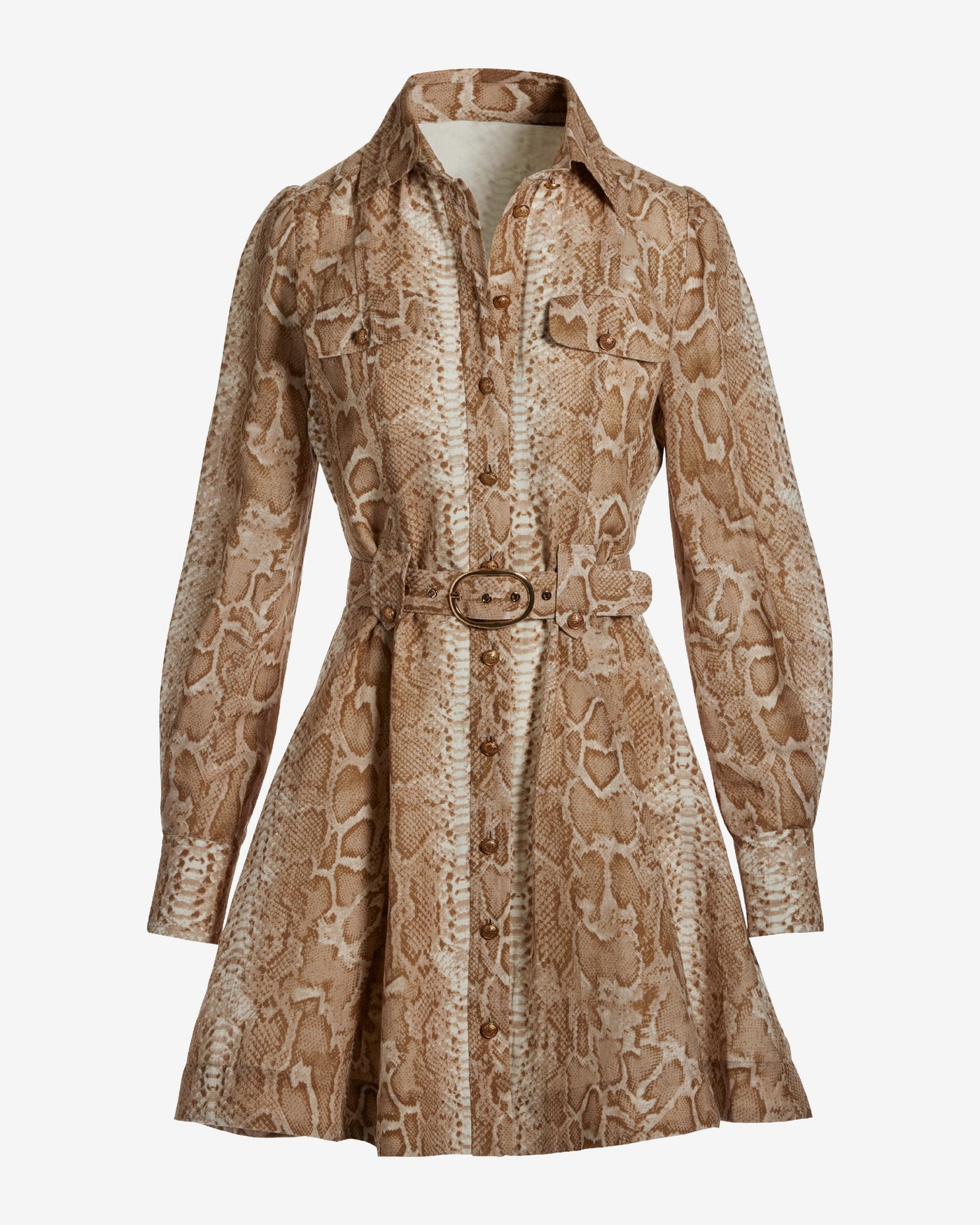 Chic Python Print Belted A Line Dress Pretty In Python