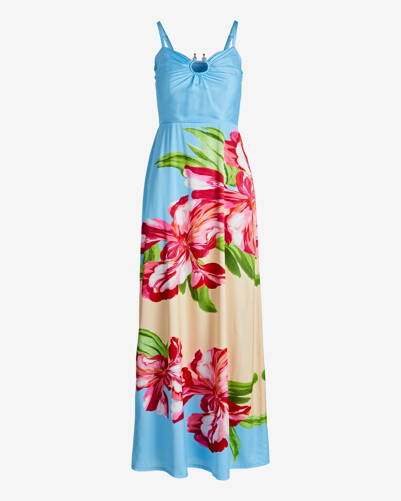 Print Charmeuse Maxi Dress Islamorada Fleurs