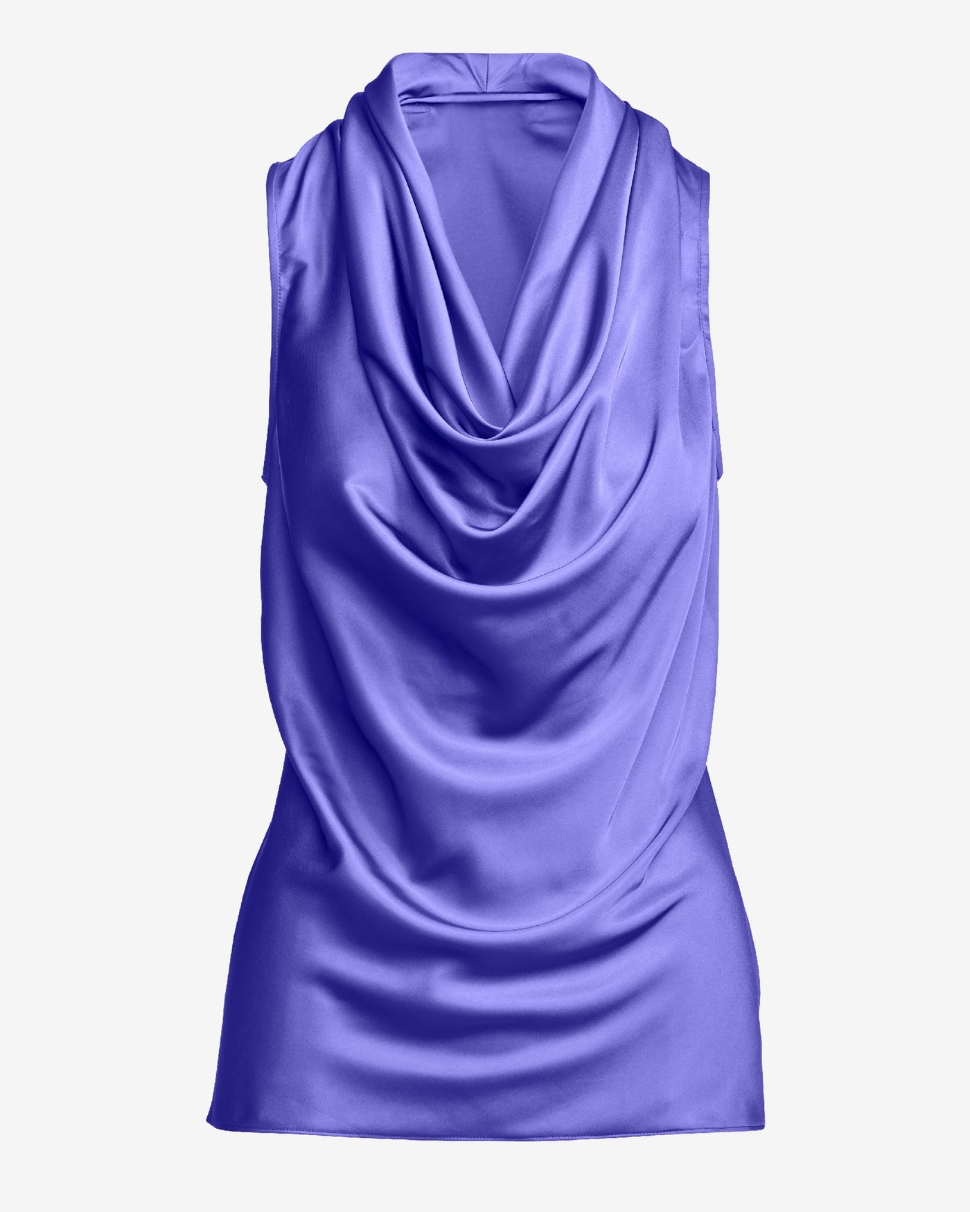 Marilyn Cowl-Neck Charmeuse Blouse Purple Opulence