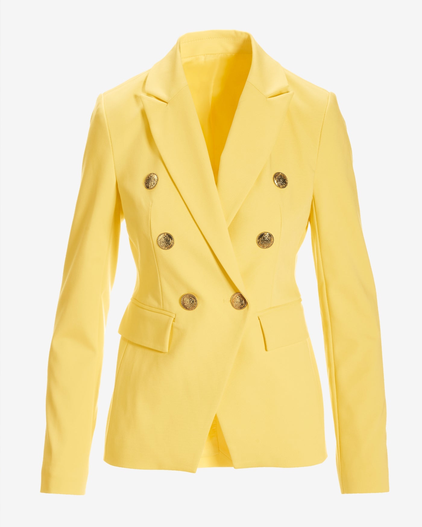 Modern Double-Breasted Blazer Lemon Drop