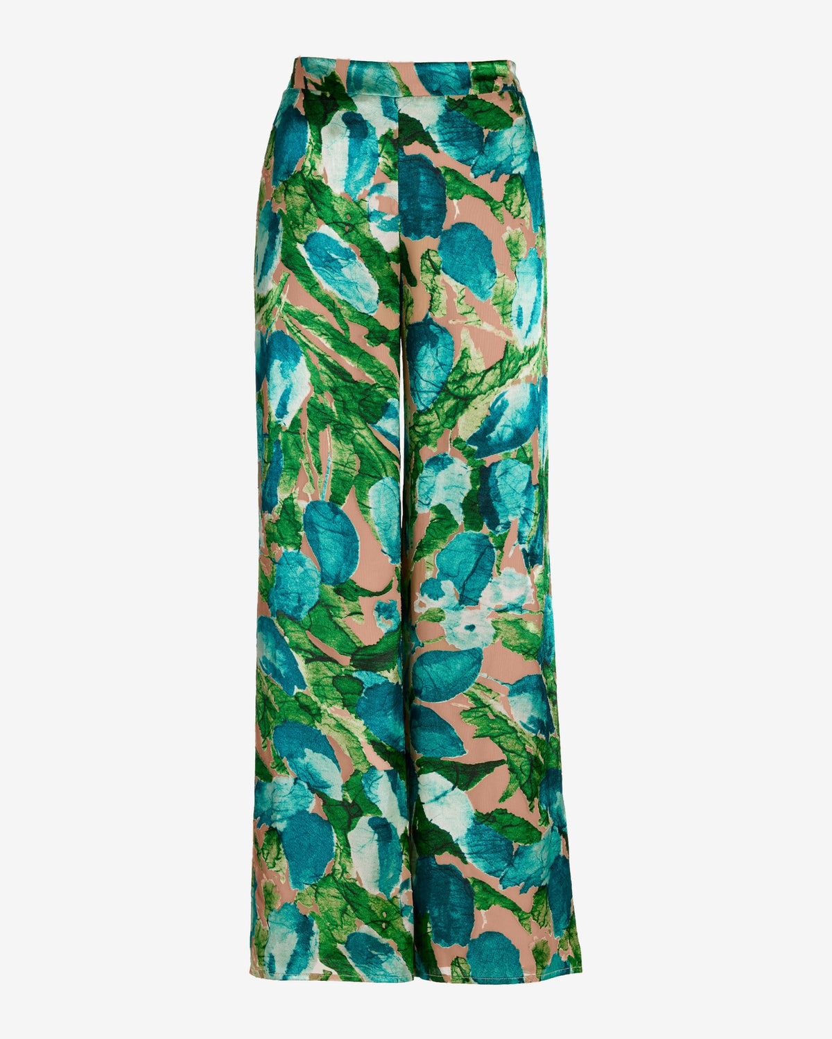 Malibu Burnout Print Wide Leg Pant Blue/Green Multi