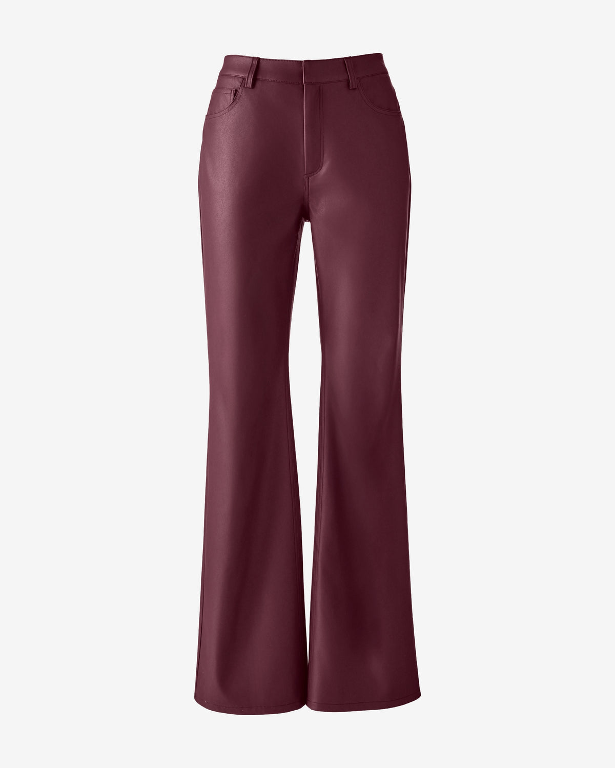 Monterey High Rise Faux Leather Trouser Mauve Wine