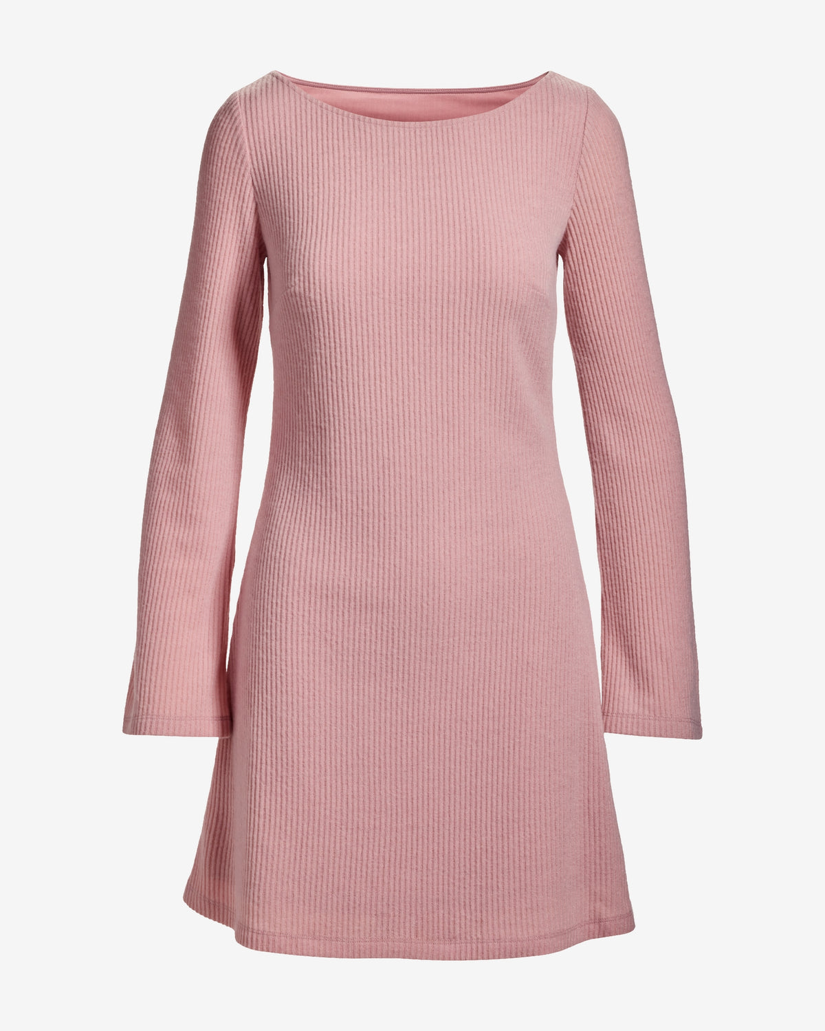 Ribbed Hacci Everyday A Line Dress Soft Pink