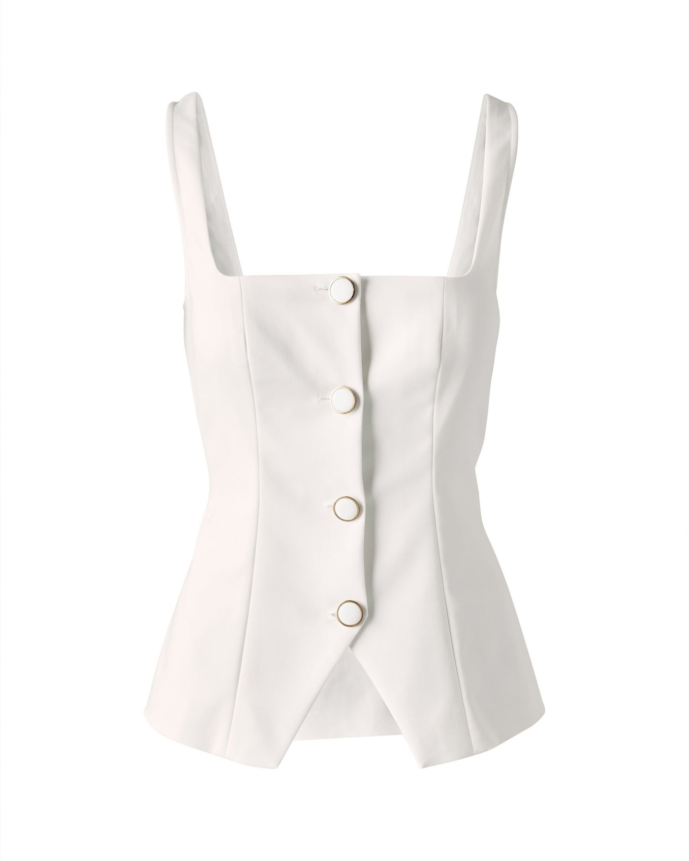 Modern Cut Away Vest Off White