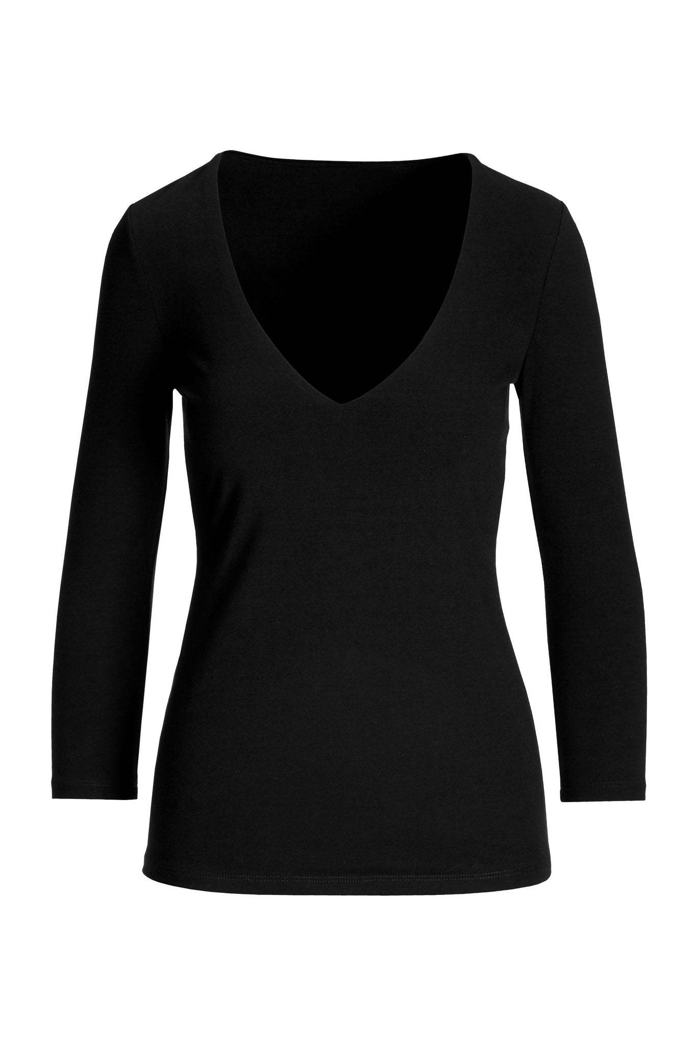 So Sexy V Neck Knit Top Black