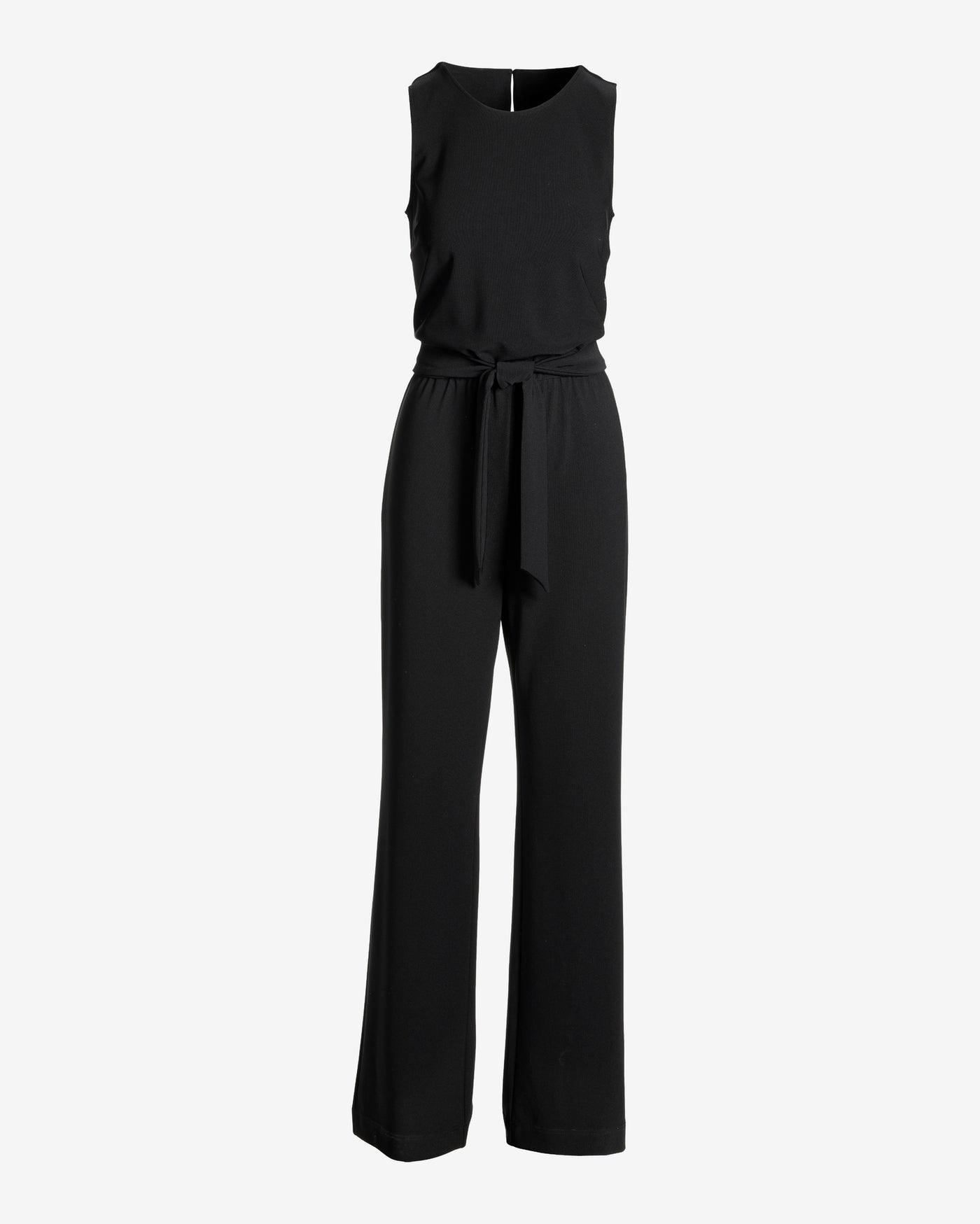Beyond Travel Tie Waist Jumpsuit Jet Black