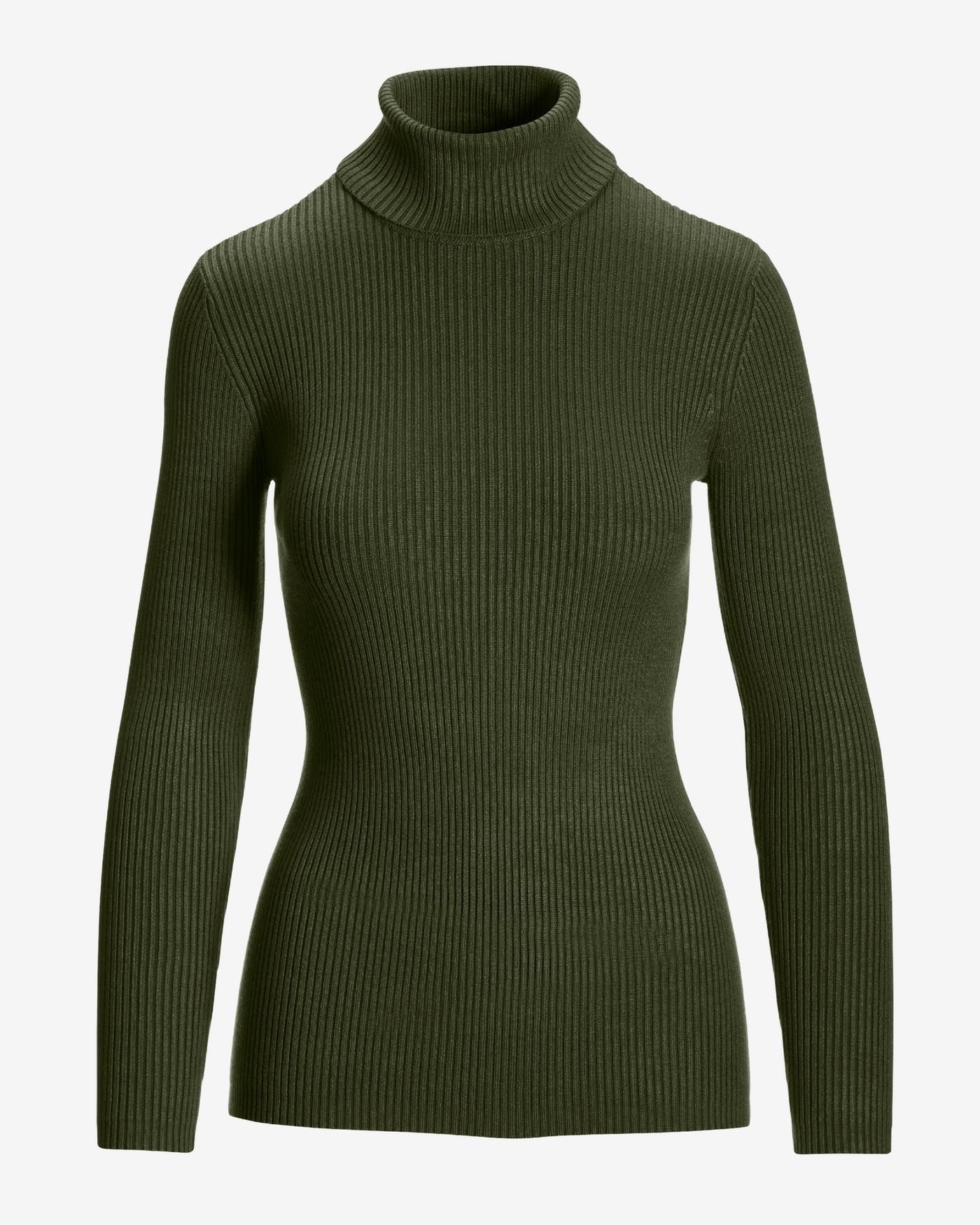 Ribbed Turtleneck Sweater Olive Night